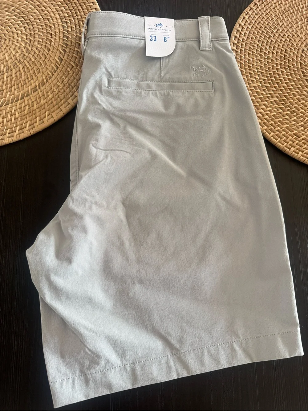 Southern Tide Light Gray Flat Front Performance Shorts